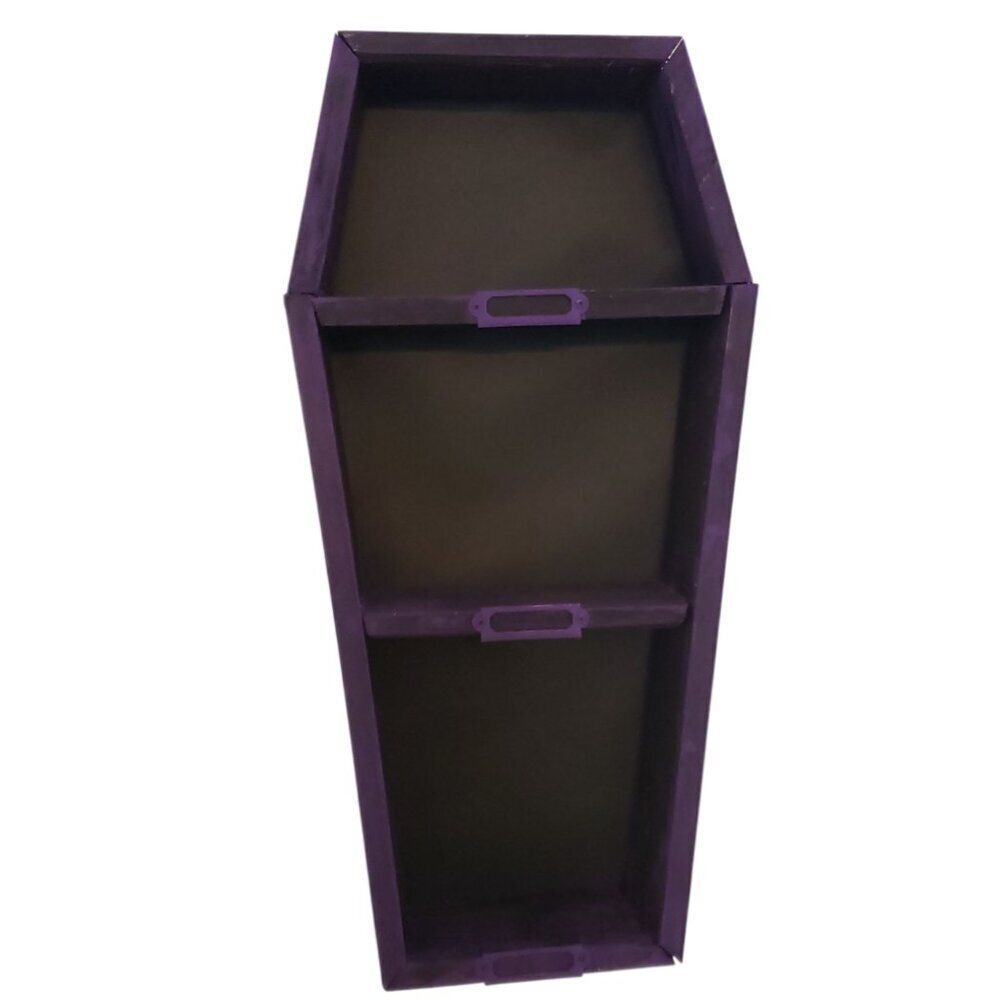 Decorative Purple & Black Cedar Coffin Shelf with Nameplates